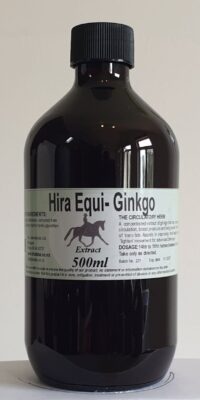 An amber bottle contains 500ml Ginkgo extract