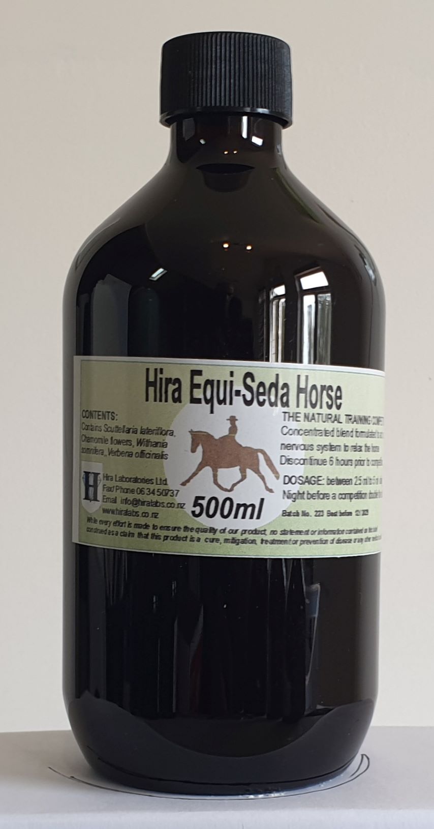 an amber bottle contains 500ml of formulated herbal extract