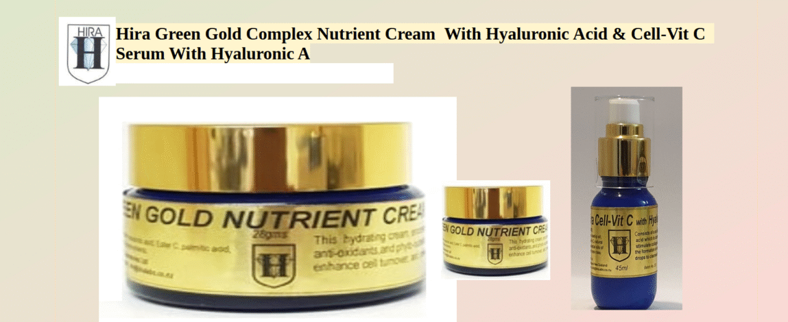 Green Gold Nutrient Cream With Hyaluronic Acid Hira Green Gold Nutrient Cream and Cell_Vit C Lotion