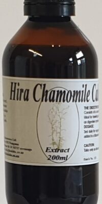 Amber bottle contains 200ml of Chamomile liquid extract