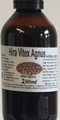 Amber bottle of 200ml of vitex agnus-castus liquid extract