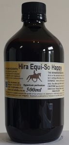 An amber bottle contains 500ml St. John's Wort Extract