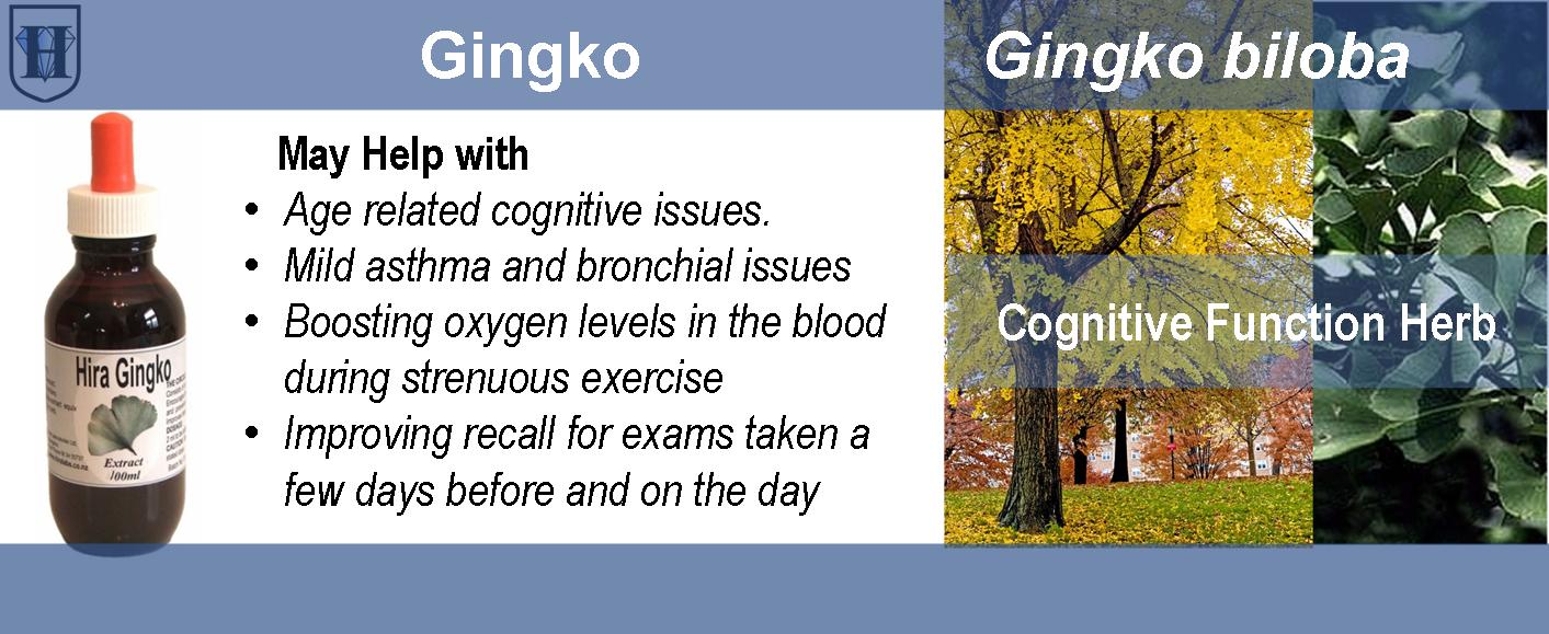A slider shows a blue bottle of extract, image of ginkgo leaves and also describes the uses of ginkgo extract