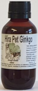 An amber bottle contains 100ml Ginkgo biloba extract